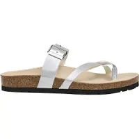 Pepe Jeans für Damen. PLS800001 Silberne Oban Cool Sandalen (41), Wohnung, 1 bis 3 cm, Keine, Lässig