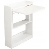 Rexo Faltbarer Wandschreibtisch, weiß, Schrank, Regal, moderner Laptop-Tisch