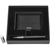 BOSS Set HUGO Black (tintenroller & visitenkartenetui)