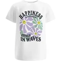 Kangaroos T-Shirt "HAPPINESS COMES", Mädchen, Gr. 152/158, weiß, Single Jersey, Obermaterial: 100% Baumwolle, bedruckt, Basic, Rundhals, Shirts T-Shirt, großer Frontprint, Topseller
