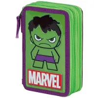 Marvel Hulk Federmappe – Großes 3-Fach Mäppchen, Komplett Gefüllt, 14 x 21 cm