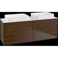 Villeroy & Boch V&B Waschtischunterschrank Wandbeleuchtung Finion 160x60,3x50,1cm, Gl. wh. m, wal veneer