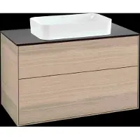 Villeroy & Boch V&B Waschtischunterschrank Wandbeleuchtung Finion 100x60,3x50,1mm, Gl. bla m, Oak Veneer