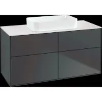 Villeroy & Boch V&B Waschtischunterschrank Wandbeleuchtung Finion 120x60,3x50,1cm, Gl. wh. m, md bl. m Lac