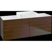 Villeroy & Boch V&B Waschtischunterschrank Wandbeleuchtung Finion 160x60,3x50,1cm, Gl. wh. m, wal veneer
