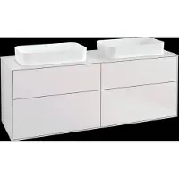 Villeroy & Boch V&B Waschtischunterschrank Wandbeleuchtung Finion 160x60,3cm, Abd.-Pl. wh. m, wh. m Lac