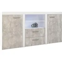 AX Living Schubladenschrank Kommode Spacoro 2T2S Modern in Weiß/Beton