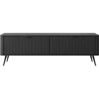 AX Living Moderner TV Board schwarz matt Vespasia 163 2T 163cm Breite
