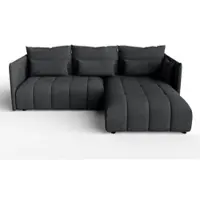 AX Living Eckcouch Grau Ecksofa mit Schlaffunktion Bettkasten Cosmova
