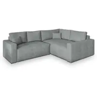 Masseno Ecksofa ERONIS R-S mit Schlaffunktion L-Form, Sofa mit Bettkasten, Wohnzimmersofa, Couch, Soffa, Bettsofa, Couchgarnitur- Hellgrau, POSO 55