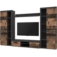 AX Living Spacoro XL Wohnwand grau modern Matera Oldwood 300 ohne LED
