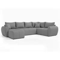 AX Living Malatya U XL Wohnlandschaft U Form XXL Ecksofa Hellgrau 303cm R