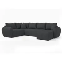 AX Living Malatya U XL Wohnlandschaft U Form XXL Ecksofa Dunkelgrau L
