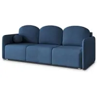 Masseno Sofa SUVI III mit Schlaffunktion, Schlafsofa, Wohnzimmersofa, Couch, Soffa, Bettsofa, Geflochtener Stoff – Blau NEVE 77