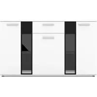 AX Living Formilo Sideboard Kommode weiß matt mit Schublade 140,4cm