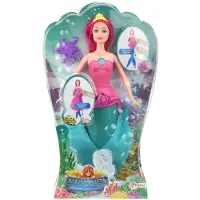 Merkloos Meerjungfrauenpuppe Prinzessin 2-in-1 Modepuppe blau Kunststoff Spielzeug