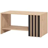 Dmora Couchtisch Tricerro 90x50x46h cm Braun Eiche Knoten, mit rechteckigem Fach