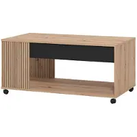 Dmora Couchtisch Cunico 101x55x46h cm Eiche Nussbaum, mit Füßen ein Fach