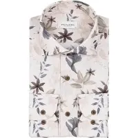 Profuomo Hemd Blumenmuster Beige