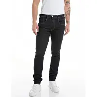 Replay Slim-fit-Jeans "Anbass", Herren, Gr. 33, Länge 34, blau (rinsed), Denim/Jeans, Obermaterial: 74% Baumwolle, 22% Polyester, 4% Elasthan, slim fit normal, Jeans Slim-fit-Jeans