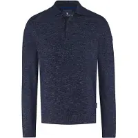 State of Art Pullover mit Polokragen Melange Navy - XXL