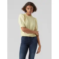 Vero Moda Rundhalspullover "VMDOFFY 2/4 O-NECK PULLOVER GA NOOS" Materialmix, regular fit