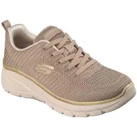 SKECHERS WIP 150384-TPGD in Taupe Mesh/Gold Trim color size 38.5