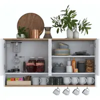 Skye Decor , JE198 - 3811, Wandschrank, Nussbaum, 100% MELAMINBESCHICHTETE SPANNE, 120 x 27,5 x 61,8 cm