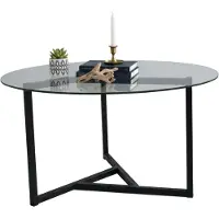 Dmora Couchtisch Galactica 75x75x42cm Schwarz, mit Zeitschriftenablage