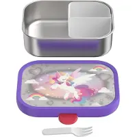 Mepal Campus Edelstahl Bento Brotdose mit Gabel - Unicorn Glow - Vesperdose