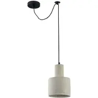 Casa Padrino Moderne Hängeleuchte aus Beton in Grau - Ø 16 x H. 22,5 cm - Pendelleuchte mit Metallakzenten