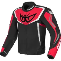 Berik Bad Eye wasserdichte Motorrad Textiljacke, schwarz/weiß/rot, 48