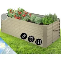 Blumfeldt Hochbeet aus Metall, Wetterfestes Stahlblech-Hochbeet für Balkon & Garten, Rostfreies Hochbeet, Freistehende Hochbeete 180x90x60 cm, 970L Pflanzkübel Groß für Blumen, Obst, Gemüse