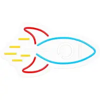 Forever Light Neon PLEXI LED ROCKET multicolor NNE18, Leichte Dekorationsfigur, Blau, Rot, Weiß, Gelb, Kunststoff, Universal, LED, USB