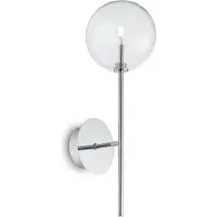 Ideal Lux Wandlampe Equinoxe, chrom/klar, Höhe 45 cm