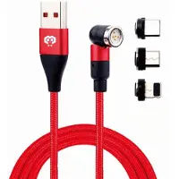 MonkeyTEC 3 in 1 Magnetisches Ladekabel 540° drehbar iPhone/Micro-USB/USB-C