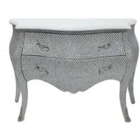 Casa Padrino Barock Kommode im prunkvollen Glitzerlook Weiß Breite 120 cm