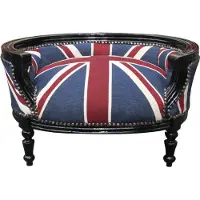 Casa Padrino Barock Hunde & Katzen Sofa Union Jack/Schwarz - Hundebett & Katzenbett 71,5 x 53 x 41 cm