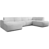 AX Living XXL Sofa U Form Didim Silber 378 cm modern & großzügig R
