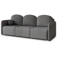 Masseno Sofa SUVI III mit Schlaffunktion, Schlafsofa, Wohnzimmersofa, Couch, Soffa, Bettsofa, Geflochtener Stoff – Grau NEVE 90