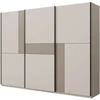Masseno Schiebetürenschrank LUBERO 270/210/60 cm 3-türig Schlafzimmer Schrank Kleiderschrank Kaschmir