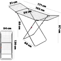 Kadax Wäscheständer "Sanna", Wäscheflügeltrockner, 171 cm, Anthrazit