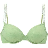 s.Oliver Bügel-Bikini-Top "Ada", Damen, Gr. 44, Cup C, grün (salbei), Recycling-Polyamid, Strukturmuster, Bikini-Oberteile Bügel-Bikini-Top, mit gemusterter Strukturware