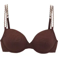 s.Oliver Bügel-Bikini-Top "Ada", Damen, Gr. 40, Cup D, braun (kaffee), Recycling-Polyamid, Strukturmuster, Bikini-Oberteile Bügel-Bikini-Top, mit gemusterter Strukturware