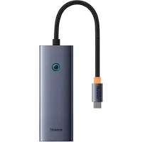 Baseus Hub UltraJoy Series 5w1 USB-C do 1x HDMI4K@30Hz+ 4 x USB-A 3.0 - szary