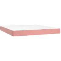 vidaXL Taschenfederkernmatratze Mittel Rosa 160x200x20 cm Samt