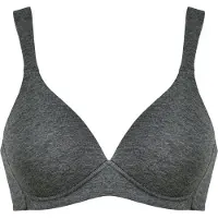 Naturana Bügelloser BH , Damen, Gr. 90, Cup C, grau (grau, melange), Obermaterial: 95% Baumwolle, 5% Elasthan, BHs Bügelloser BH