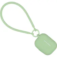 Kwmobile Hülle kompatibel mit Apple Airpods Pro 2 Kopfhörer - Silikon Schutzhülle Etui Case Cover - mit Handschlaufe Matcha Grün