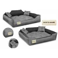 AIO Factory Hundebett, Laufstall, 115 x 95 cm, personalisierbar, grau