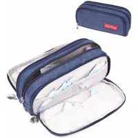 INF Geräumige Stiftetasche Dunkelblau